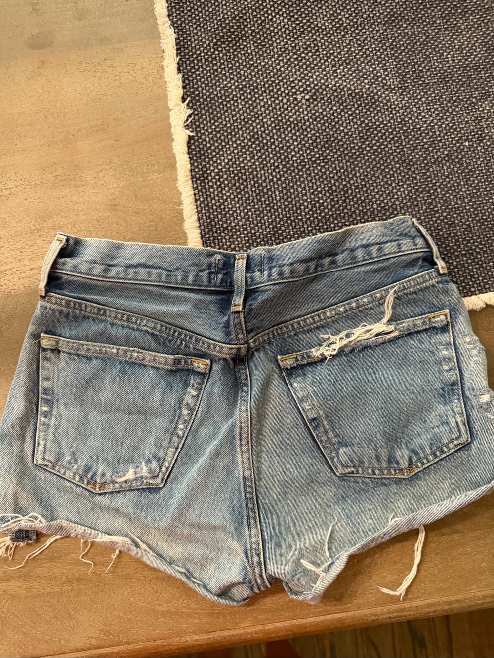 AGOLDE Light Denim Distressed Cutoff Shorts - Picture 4 of 4